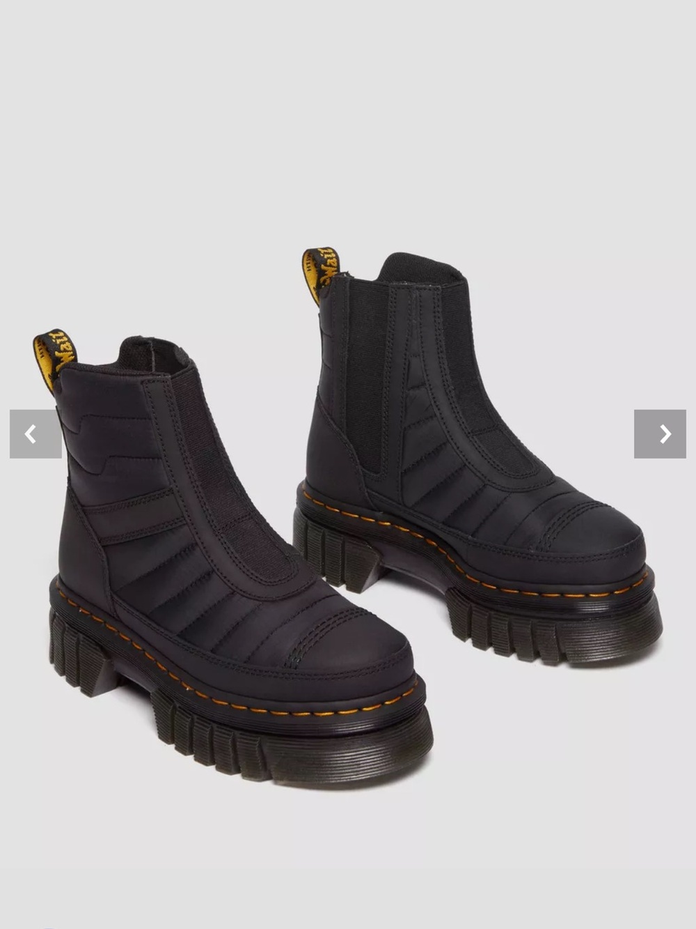 NWT Dr. Martens Audrick Quilted Platform Chelsea Boots in Black